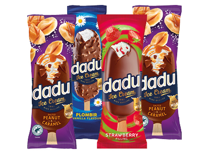 Valgomieji ledai; plombyras DADU ant pagaliuko*