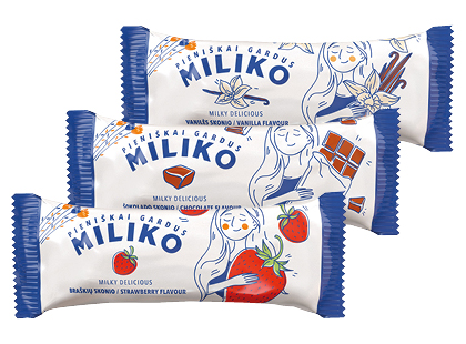 Glaistytas desertas MILIKO*, 3 rūšių
