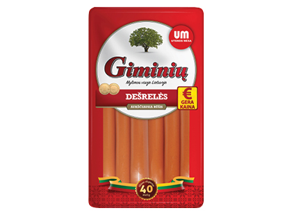 Virtos GIMINIŲ dešrelės UTENOS MĖSA*