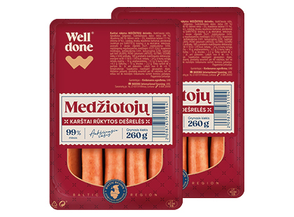 MEDŽIOTOJŲ karštai rūkytos dešrelės WELL DONE*