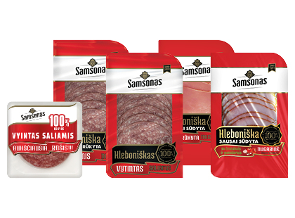 Pjaustytiems rūkytiems ir vytintiems SAMSONO mėsos gaminiams*