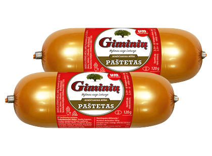 Sterilizuotas GIMINIŲ paštetas UTENOS MĖSA*