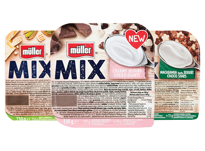 Valgomasis jogurtas MÜLLER MIX*, 3 rūšių