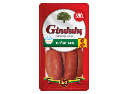 Karštai rūkytos UTENOS MĖSOS GIMINIŲ sardelės*