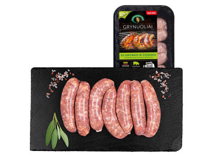 Šviežios KREKENAVOS kiaulienos dešrelės su kmyn. ir česn. GRYNUOLIAI*