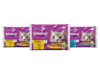 Konservuotas kačių ėdalas WHISKAS*, 3 rūšių