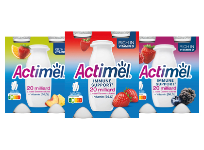 Fermentuotas jogurto gėrimas ACTIMEL*, 3 rūšių, 1,5 % rieb.
