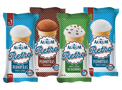 Plombyras; valgomieji ledai puodelyje AURUM RETRO*