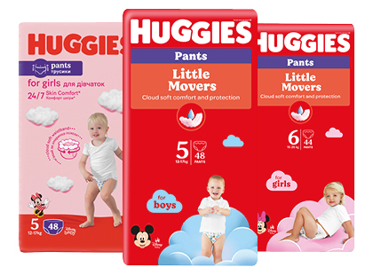 Sauskelnės-kelnaitės HUGGIES PANTS*, 3 rūšių, 5; 6 dydžiai