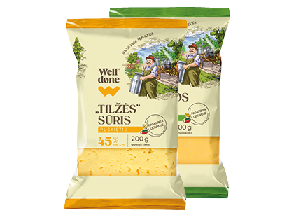 Puskietis fermentinis TILŽĖS; GAUDOS sūris WELL DONE*, 2 rūšių