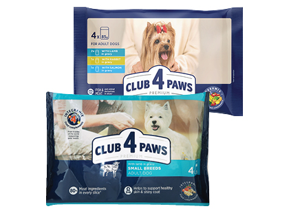 Konservuotas šunų ėdalas CLUB 4 PAWS*, 2 rūšių