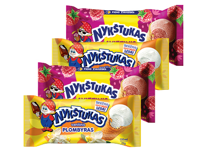 Plombyras; šerbetas vafliniame puodelyje NYKŠTUKAS*