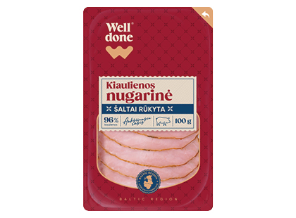 Pjaustyta šaltai rūkyta kiaulienos nugarinė WELL DONE*
