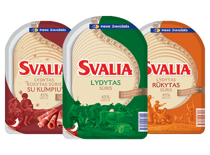 Lydytas rūkytas sūris SVALIA riekelėmis*, 3 rūšių