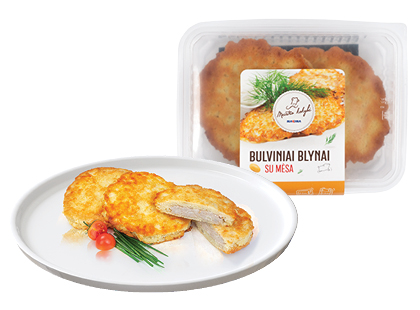 Kepti bulviniai blynai su mėsa*