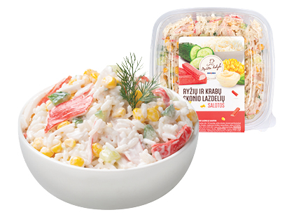 Ryžių ir krabų skonio lazdelių salotos*