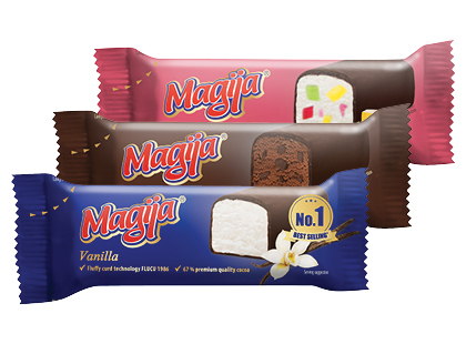 Glaistytas varškės sūrelis MAGIJA*, 12 rūšių, 20–24 % rieb.